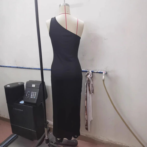 Slim Fit Sexy Slit Dress Black  hijeke